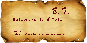 Bulovszky Terézia névjegykártya
